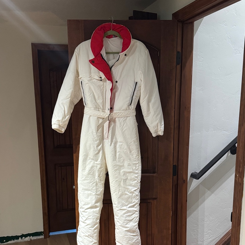 Dubin Vintage Red and White Ski Onsie